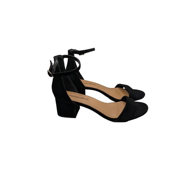 Women's City Classified Open Toe Block Heel Sandal Sz. 8 Black Ankle Strap EUC - Picture 4 of 12